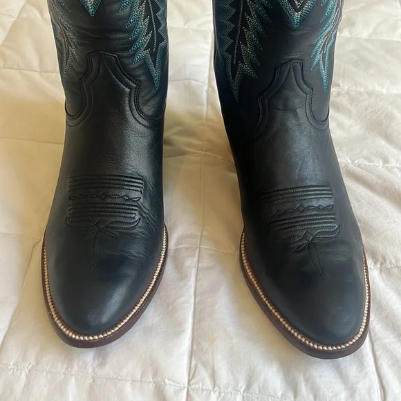 CITY BOOTS The Memorial Boot in Navy - leather western boots women’s 10 - Picture 3 of 7